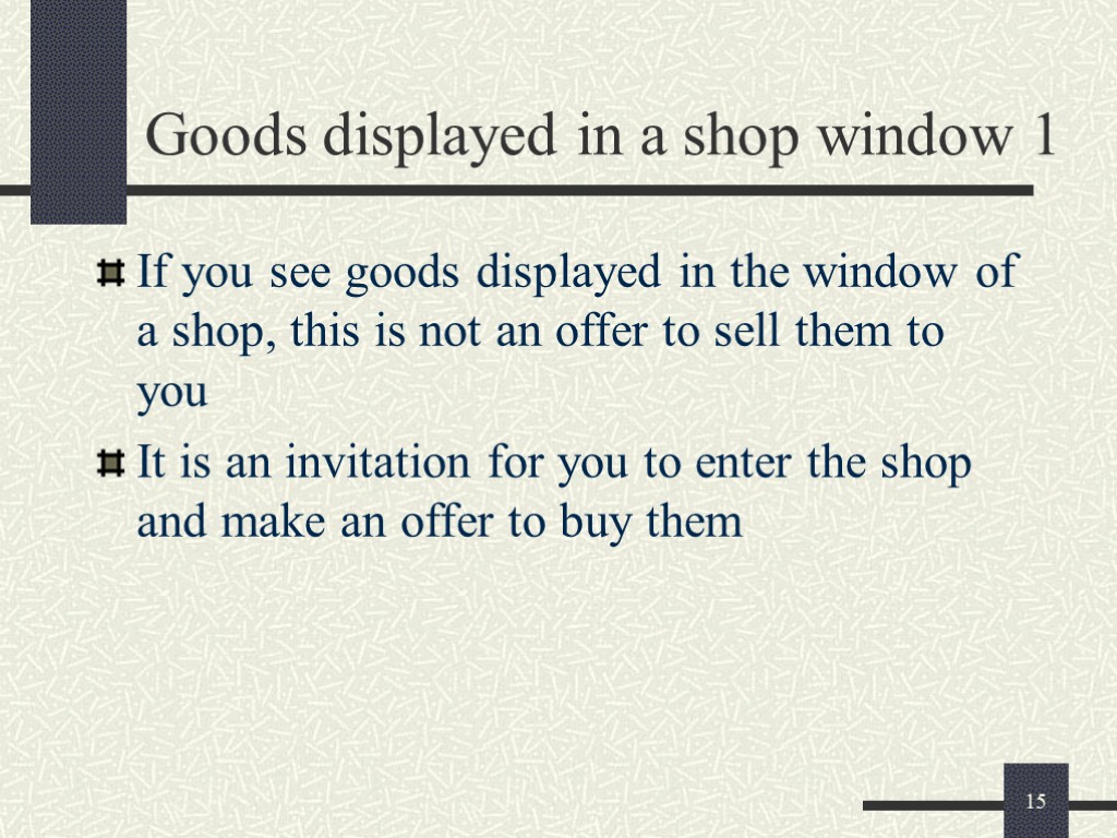 15 Goods displayed in a shop window 1 If you see goods displayed in